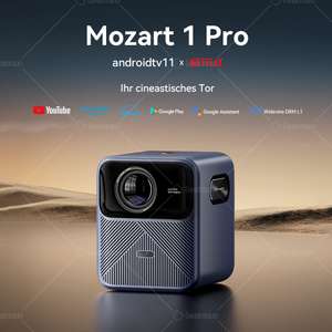 Wanbo Mozart 1 Pro LCD Projektor, 900 ANSI, Native 1080P, Android TV 11, Netflix Zertifiziert, Autofokus