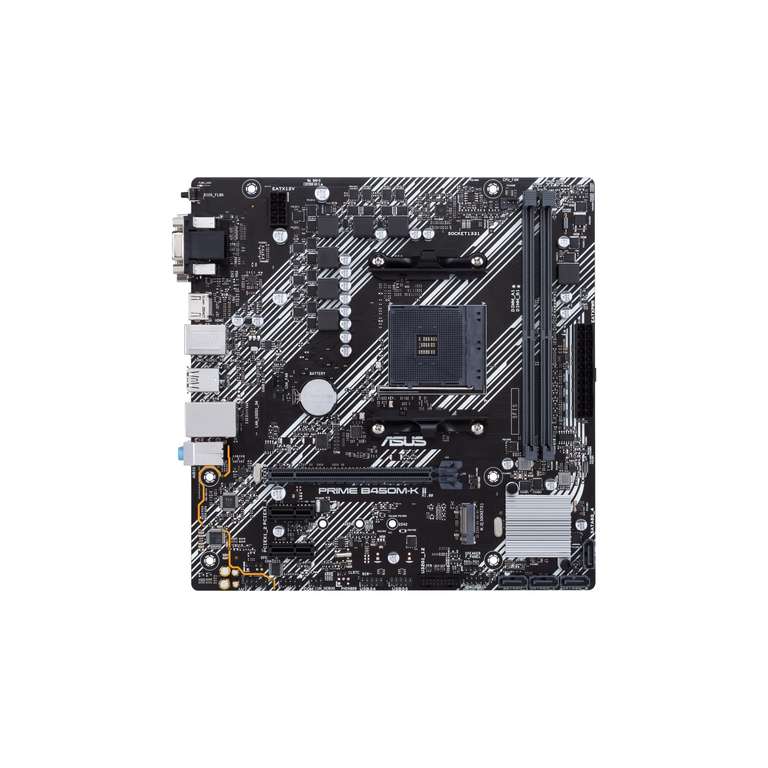 Asus Prime B450M-K II Mainboard Sockel AM4 (mATX, AMD Ryzen, DDR4-Speicher, M.2, SATA 6Gbit/s, USB 3.1 Gen 2 Typ-A)