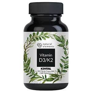 Vitamin D3 + K2 Depot - 180 Tabletten/ 5000 IE Vitamin D3