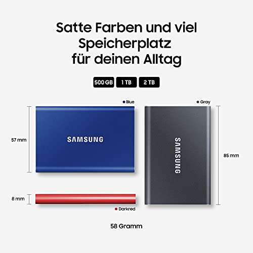 Samsung Portable SSD T7 rot 1TB, USB-C 3.2