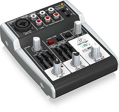 Behringer 302USB Erstklassiger 5-Eingangs-Mixer mit XENYX-Mikrofonvorverstärker und USB/Audio-Schnittstelle