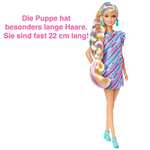 Barbie HCM88 - Totally Hair Puppe (blond/bunte Haare) im Sternen-Print Kleid mit 15 Zubehör-Teilen