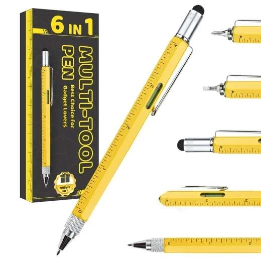 HMP P136A 6-In-1-Multitool-Stift, Mit Stift, Lineal, Wasserwaage, Schraubendreher