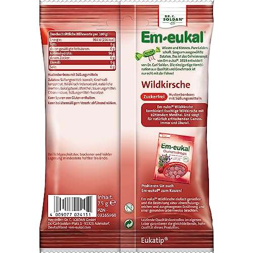 Em-eukal Wildkirsche zuckerfrei 20x75g