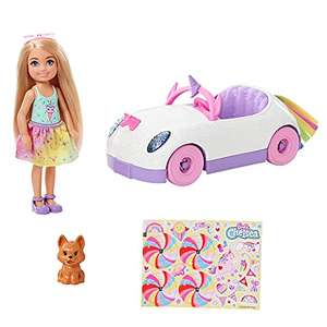 Mattel Barbie Club Chelsea with Open-Top Unicorn Car & Sticker Sheet