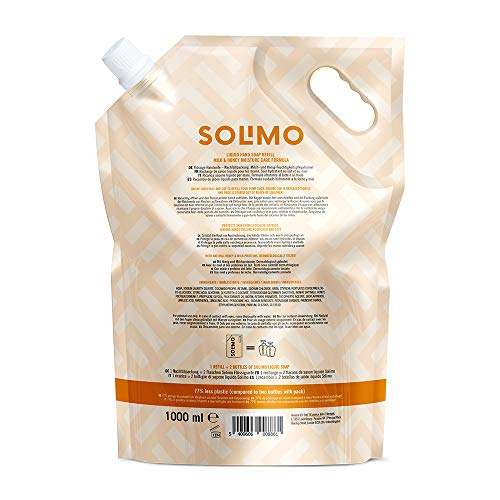 Solimo Flüssige Handseife Nachfüllpackung Milch & Honig Feuchtigkeitspflegeformel, 1l (2er-Pack)
