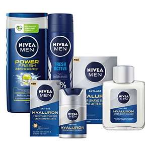 NIVEA MEN Performance Set, Pflegeset mit After Shave Balsam, Anti-Falten Feuchtigkeitscreme und Pflegedusche