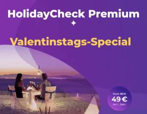HolidayCheck Premium um 49€ statt 89€ + 150€ in Form von Gutscheinen