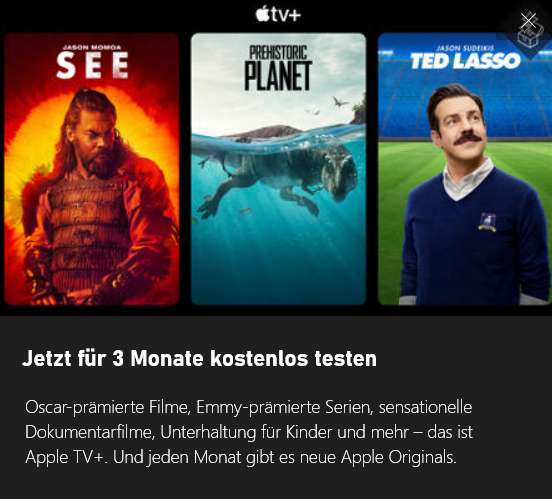 3 Monate Apple TV+ und/oder 3 Monate Apple Music ohne weitere Kosten mit Game Pass Ultimate (Neukunden)