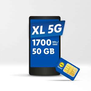 Lidl Connect: 1.700 Min/SMS + 50 GB mit 5G um 14,50