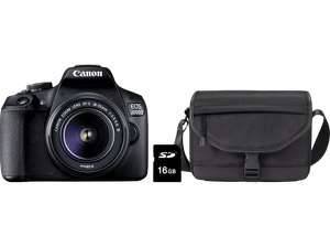 Canon "EOS 2000D" Spiegelreflexkamera mit EF-S 18-55mm 3.5-5.6 III + Tasche SB130 und 16GB Speicherkarte