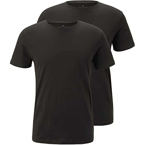 TOM TAILOR Herren T-Shirt im Doppelpack in Schwarz oder Weiß Größen: S - 3XL