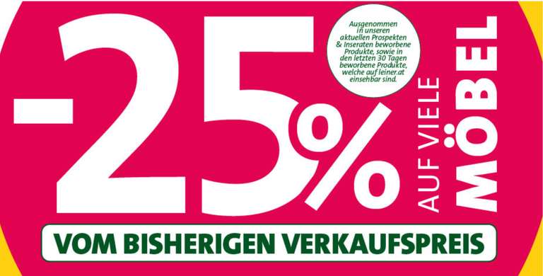 Kika/Leiner: 25% Rabatt auf den Möbelkauf vom bisherigen Verkaufspreis