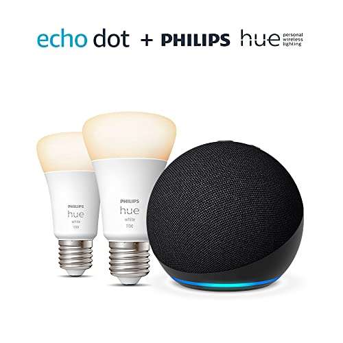 Echo Dot (5. Gen) + 2x Philips Hue White 1100lm