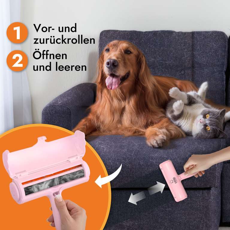 FusselMonster Tierhaarentferner Fusselrolle für Hunde & Katzen in verschiedenen Farben