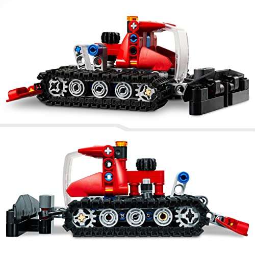 LEGO 42148 Technic Pistenraupe, 2in1 Winter-Fahrzeug-Modell-Spielzeug mit Schneemobil, Technik-Lernspielzeug ab 7 Jahren