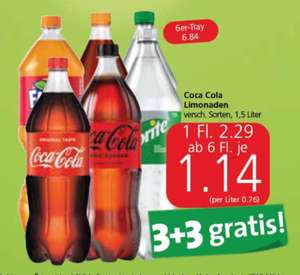Alle 1,5L Limonaden von der Coca-Cola Company 3+3 Gratis bei Spar