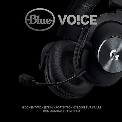 Logitech G PRO X Gaming-Headset, Over-Ear Kopfhörer mit Blue VO!CE Mikrofon, DTS 7.1