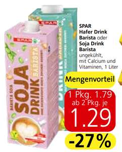SPAR Hafer & Soja Drink Barista - ab 2 Stück um je 1,29€