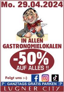 Lugner City: 50% in ALLEN Gastronomielokalen