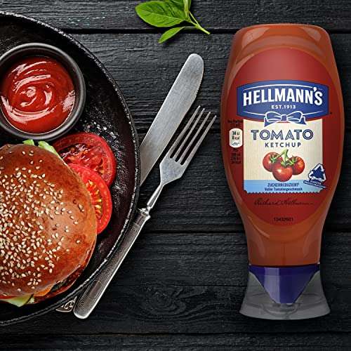 Hellmann's Tomaten Ketchup Zuckerreduziert im Squeezer vegan, 8x 430ml