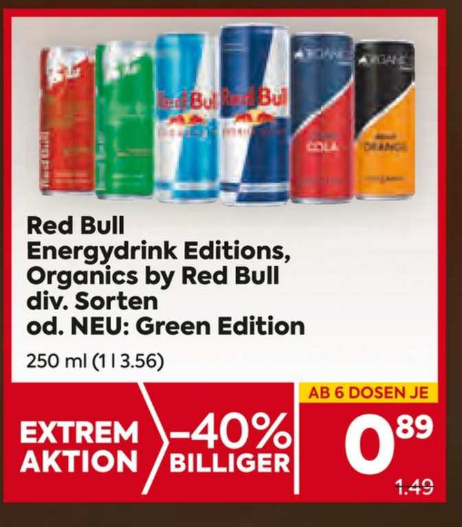 Red Bull (diverse Sorten) in Aktion bei Billa und Billa-Plus (5.5 - 11.5)