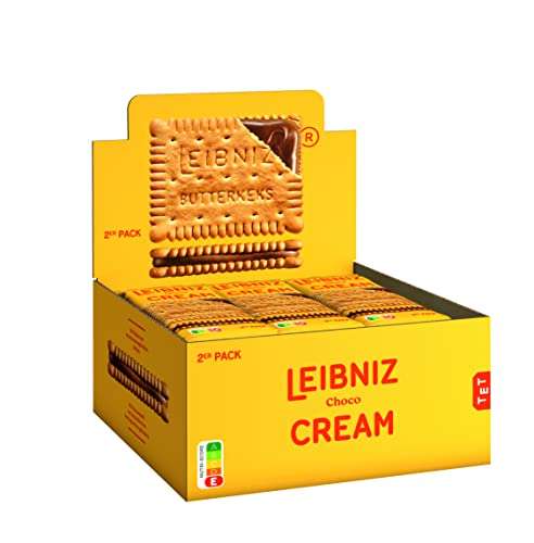 LEIBNIZ Cream Choco - Thekenaufsteller - 2 Butterkekse mit Schoko-Cremefüllung (18 x 38 g)