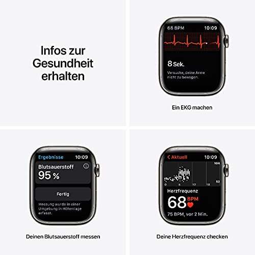 Apple Watch Series 7 (GPS + Cellular) 45mm Edelstahl graphit mit Milanaise-Armband graphit