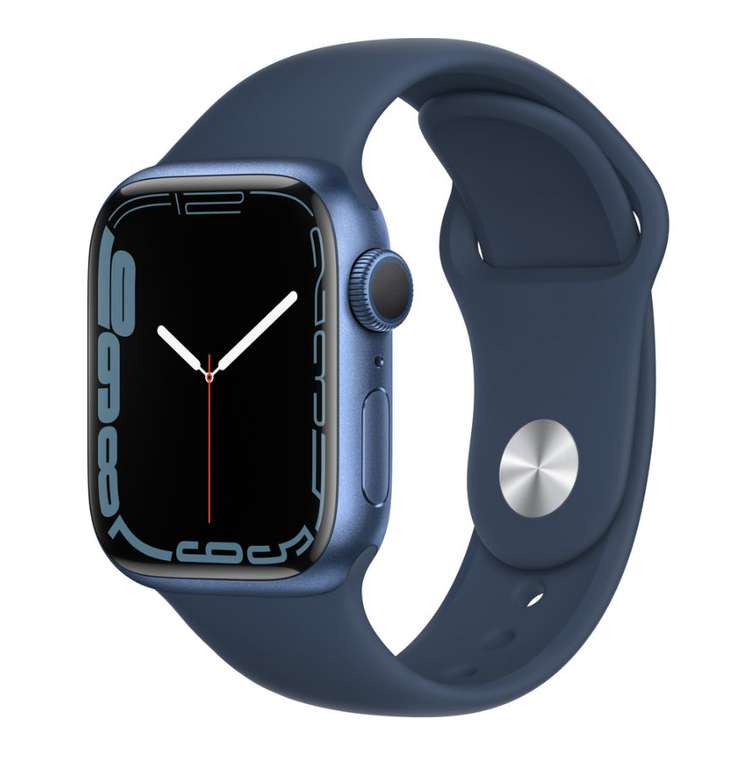 Apple Watch Series 7 (GPS) 41 mm mit blauem Sportband