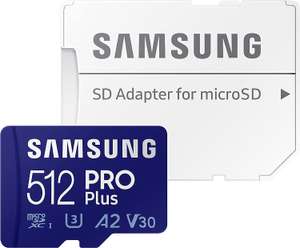 Samsung PRO Plus R160/W120 microSDXC 512GB Kit UHS-I U3, A2, Class 10