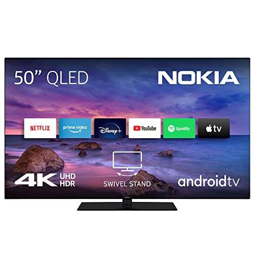 Nokia Smart TV - 50 Zoll QLED Fernseher (126cm) Android TV (4K UHD, WLAN, HDR, Triple Tuner DVB-C/S2/T2)