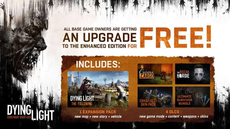 "Dying Light Enhanced Edition Upgrade" gratis für alle Besitzer von Dying Light (PC / XBOX One /Series X|S/ PS4 / PS5)