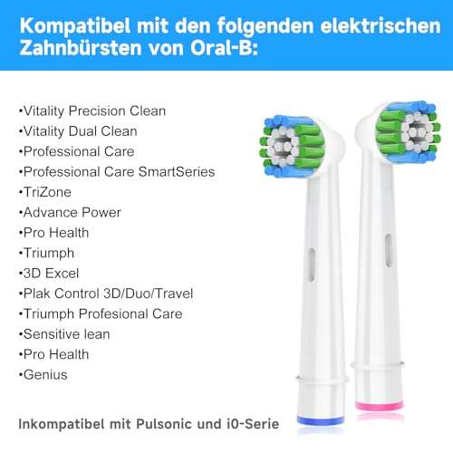 16 Stück Precision Clean Aufsteckbürsten Kompatibel mit Oral B Elektrische Zahnbürsten