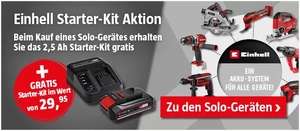 Bauhaus Aktion: Gratis 2,5 Ah Starter-Kit beim Kauf eines Einhell Solo-Gerätes