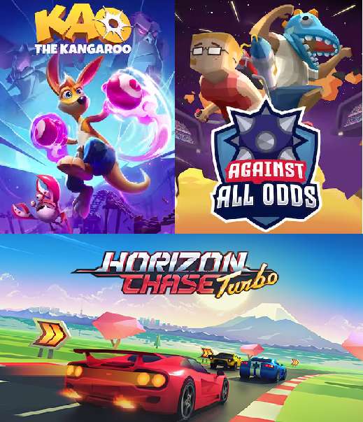 "Kao The Kangaroo" + "Against All Odds" + "Horizon Chase Turbo" gratis im Epic Games Store ab 4.5. 17 Uhr