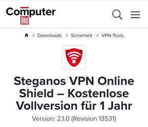 CB Adventkalender - Gratis Steganos VPN Online Shield 1 Jahr (Windows/Android/Mac)