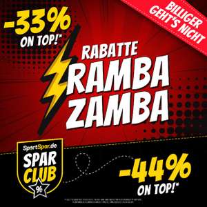 Rabatte-Rambazamba mit 33% on top bei Sportspar