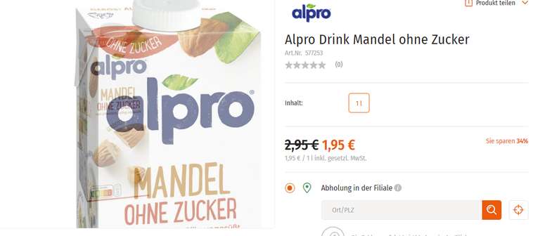 Verschiedene ALPRO Drinks bei Müller