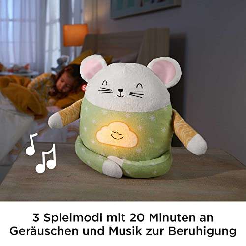 Fisher-Price HHH44 - Meditations-Maus – Entspannungs- und Schlafhilfe mit geführter Tages- und Abendmeditation