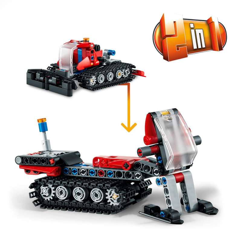 LEGO Technic Pistenraupe, 2in1 Winter-Fahrzeug-Modell-Spielzeug mit Schneemobil