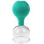 pulox Schröpfglas aus Echtglas 2er-Set inkl. Saugball 52 mm & 62 mm, Grün