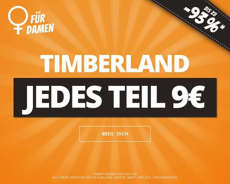 Sportspar: Timberland Sale - jedes Teil 9€
