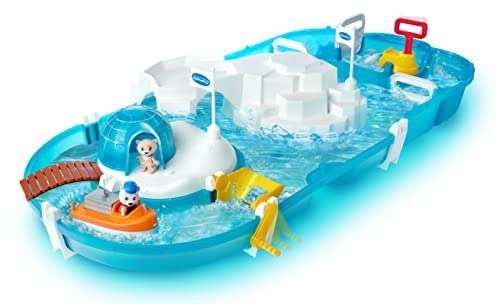 AquaPlay - Polar - Wasserbahn mit Eisberg, Stausee und Rampe für einen Wasserfall, inklusive Spielfigur Olivia mit Farbwechsel-Funktion