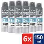 6x 150ml Dove Men+Care Deo Spray "Clean Fresh"