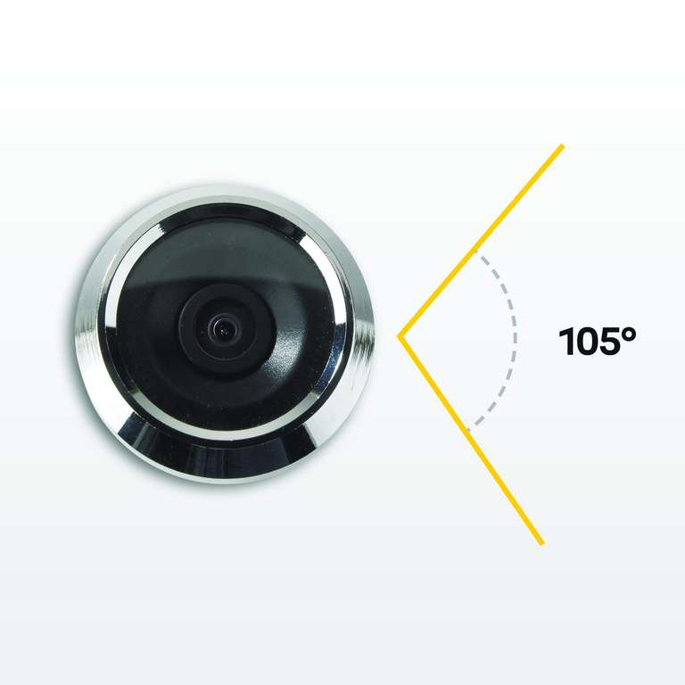 Yale Standard Digitaler Türspion 500 - Live-Ansicht - Hochwertige Kamera - Weiß