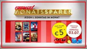 Kino Sonntag: Cineplexx und Constantin Kinos 5€ pro Ticket auf ausgewählte Filme