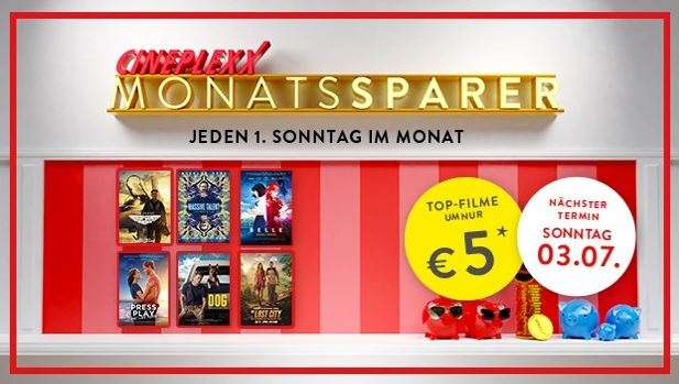 Kino Sonntag: Cineplexx und Constantin Kinos 5€ pro Ticket auf ausgewählte Filme