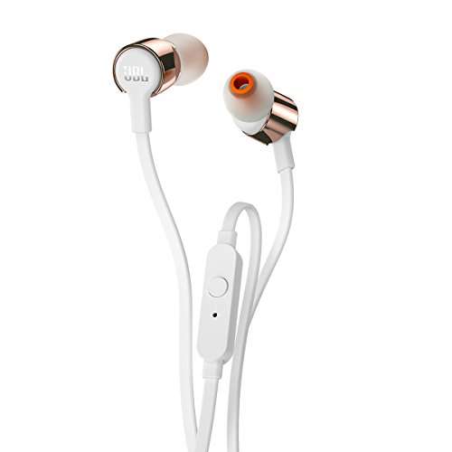 JBL T210 In-Ear Kopfhörer Ohrhörer mit 1-Tasten-Fernbedienung und Integriertem Mikrofon Kompatibel mit Apple und Android Geräten - Roségold