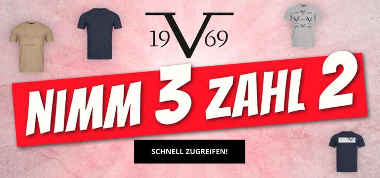 Sportspar: 2+1 Gratis 19V69 Versace auf T-Shirts, Schuhe, Jacken & co
