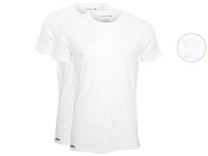2x Lacoste T-Shirt, weiß, Rundhals- oder V-Ausschnitt